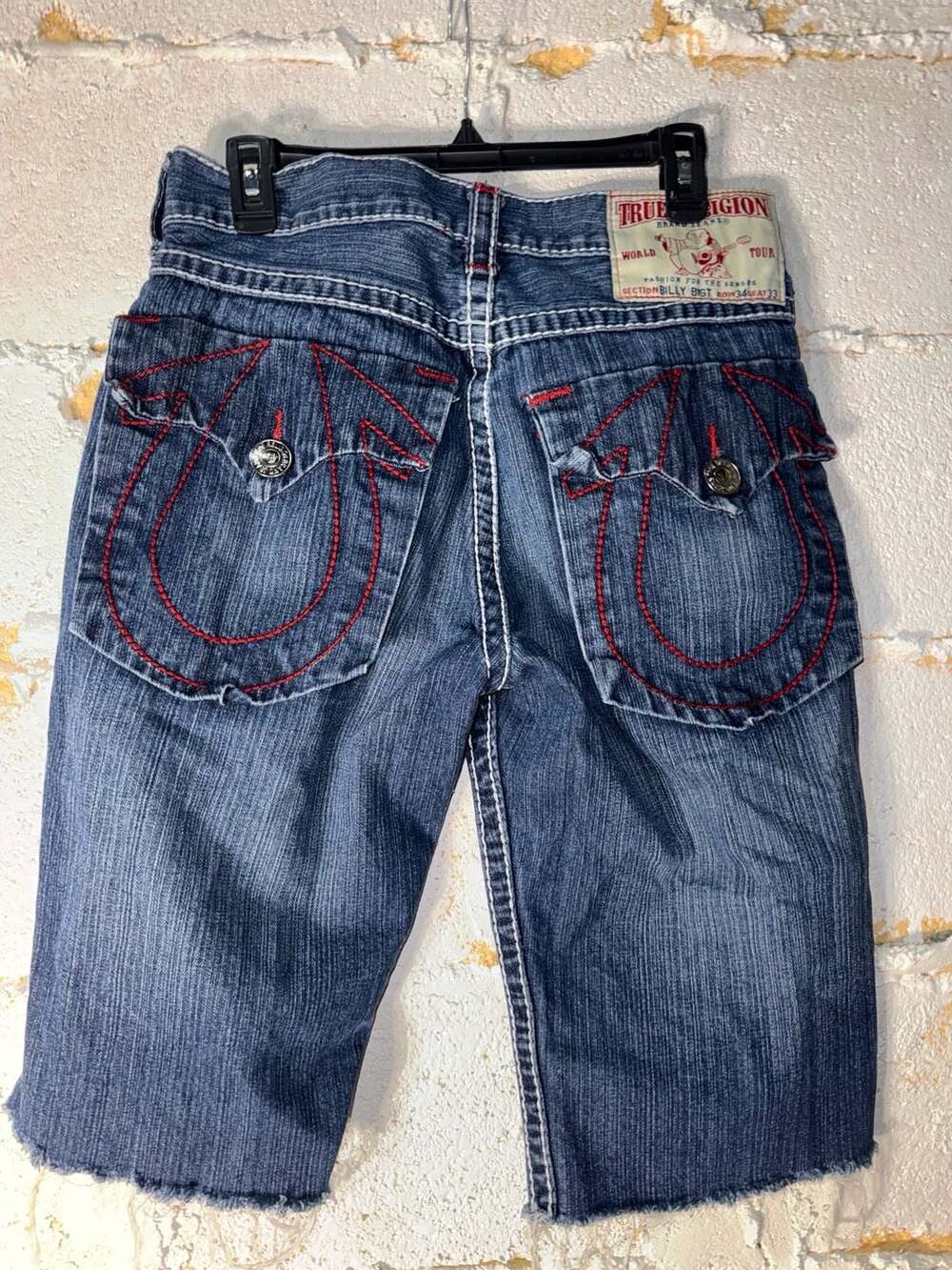 True Religion Billy Big T Cut-Off Denim Shorts Size 34